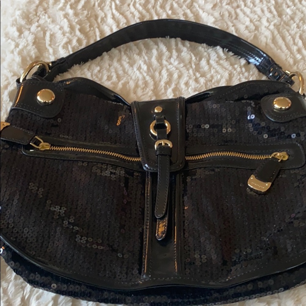 Beautiful Donna Karen new black sequin bag